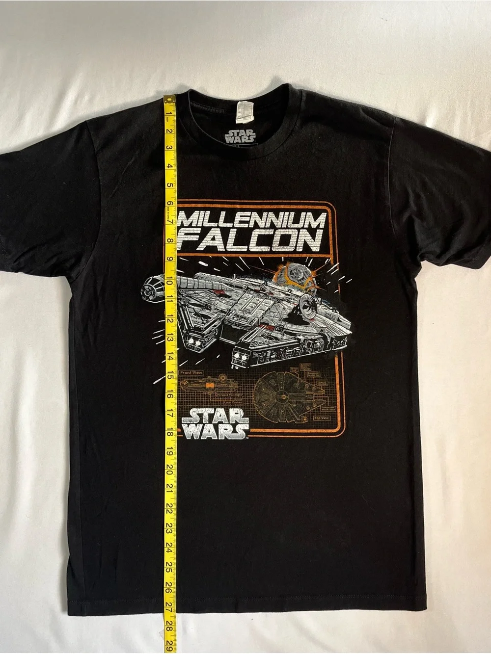 Star Wars Black Tee with Millennium Falcon and Orange Accents 0006